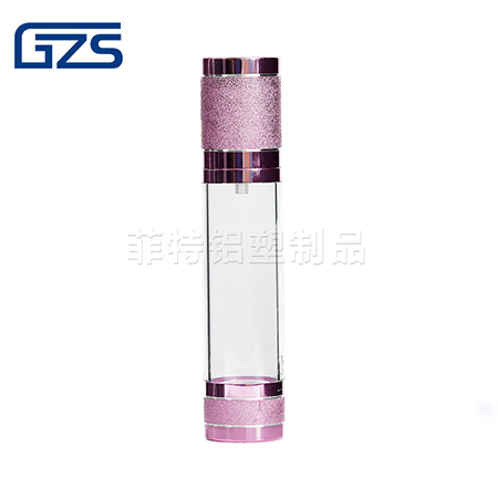 Aluminum Airless Bottle - pink roller sand