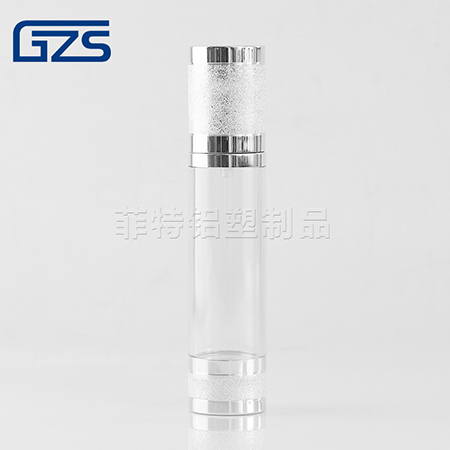 Aluminum Airless Bottle - bright silver rolling sand